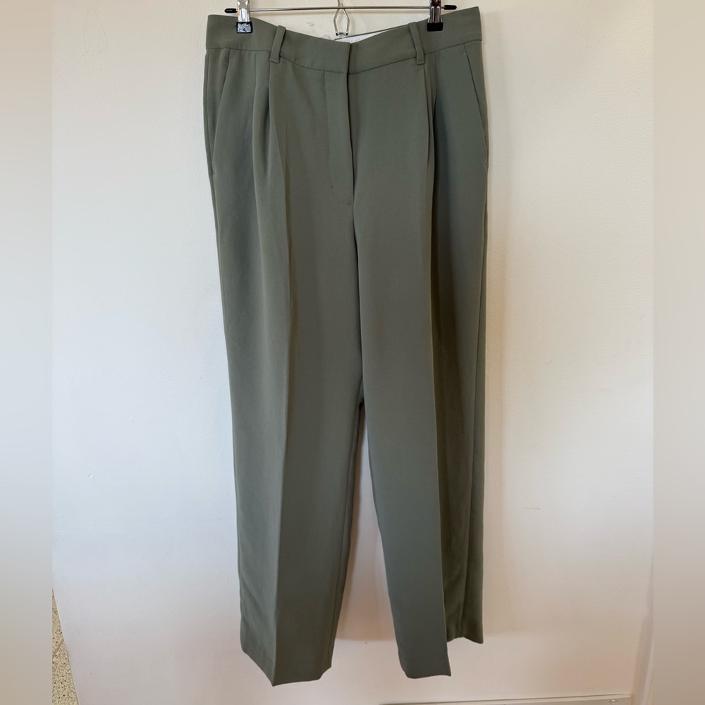 Aritzia Olive Green Tailored Trousers